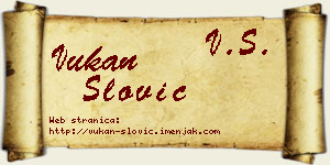 Vukan Slović vizit kartica